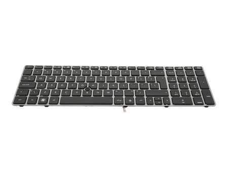 Klawiatura laptopa do HP EliteBook 8560P 8570P srebrna (trackpoint)