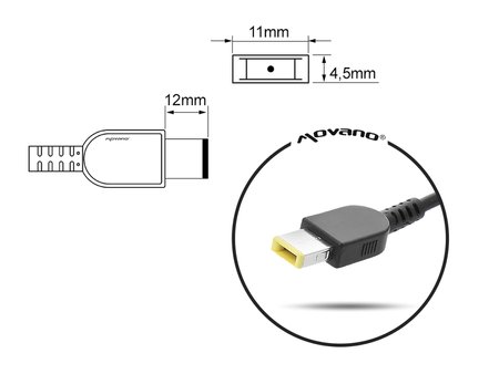 Zasilacz Mitsu 20v 8.5a (prostokątny 11.0x4.5 pin - Yoga) 170W do Lenovo