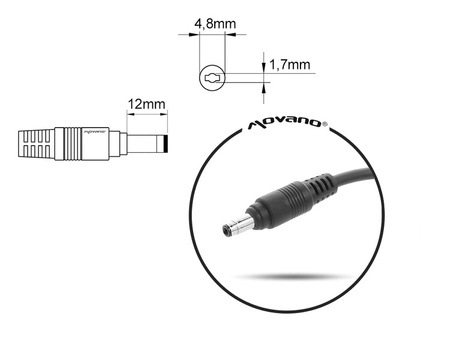 Przewód do ładowarki / zasilacza  / ładowarki Compaq (4.8x1.7 zwężona)