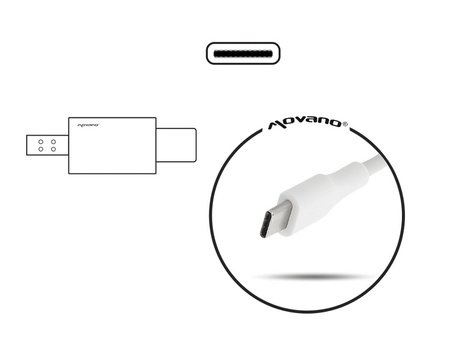 Zasilacz Movano 65W USB type C USB-C (white)