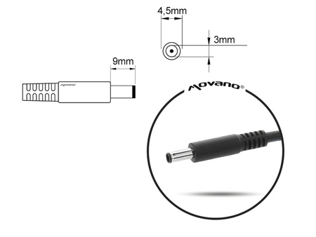 Przewód do ładowarki / zasilacza  / ładowarki Dell (4.5x3.0 z bolcem PIN)