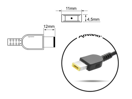 Przewód do ładowarki / zasilacza  / ładowarki Lenovo (prostokątny 11.0x4.5 pin - Yoga) - 135W