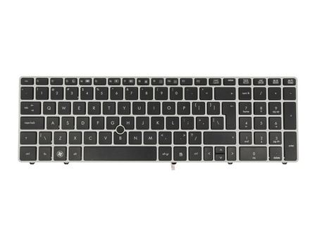 Klawiatura laptopa do HP EliteBook 8560P 8570P srebrna (trackpoint)